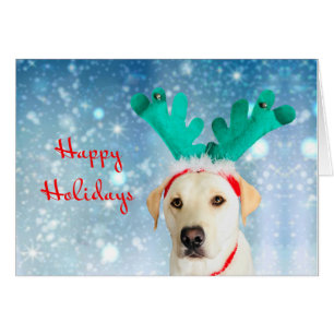 Joyeuses vacances mignonne Chien Reindeer Antlers 