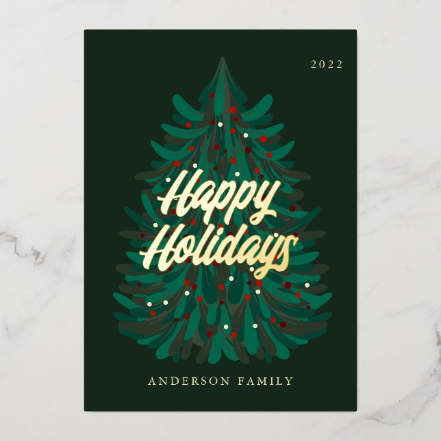 Joyeuses vacances Moderne élégant sapin de Noël (Recto)