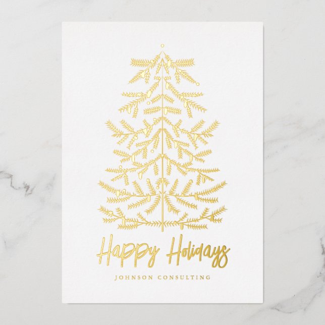 Joyeuses Vacances Moderne Simple Arbre de Noël (Recto)