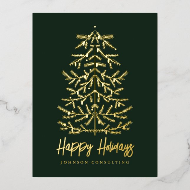 Joyeuses Vacances Moderne Simple Arbre de Noël (Recto)