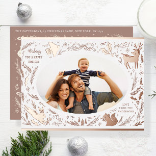 Joyeuses vacances Noël Photo Woodland Doodle