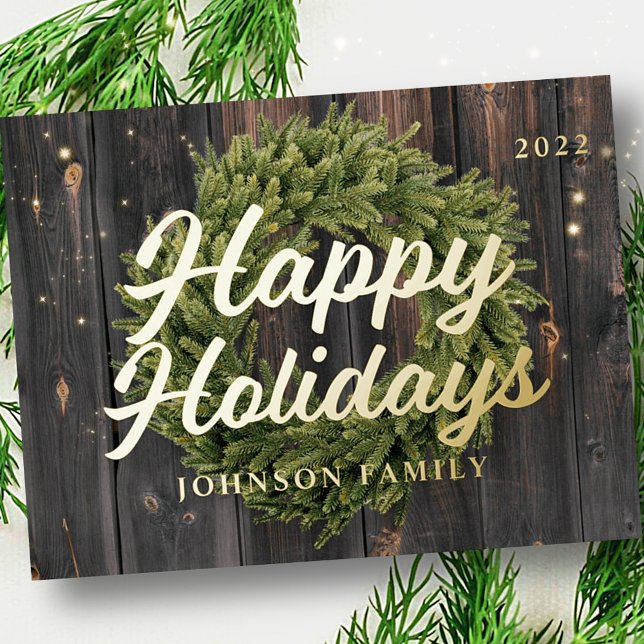 Joyeuses vacances Pays Pin Rustique Wreath Bois (Créateur téléchargé)