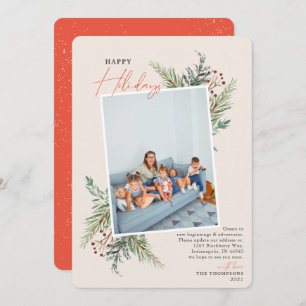 Joyeuses vacances Pine Tan Moving Faire-part