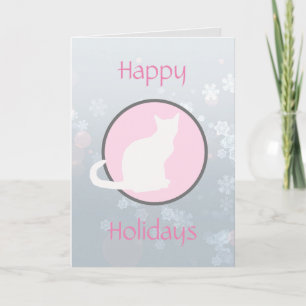 Joyeuses vacances Silhouette blanche Tabby Carte C