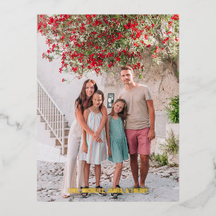 Joyeuses Vacances Simple Gold Foil Carte postale