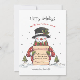 Joyeuses vacances Snowman Moving Faire-part
