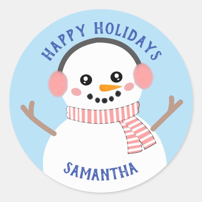 Joyeuses vacances Stickers Femme de neige (Devant)