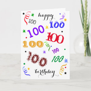 Joyeux 100e anniversaire - Wowza! Carte de voeux p