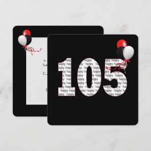Joyeux 105e Anniversaire Sur Invitation Noire