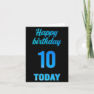 Joyeux 10e anniversaire Grande carte garçon noir e