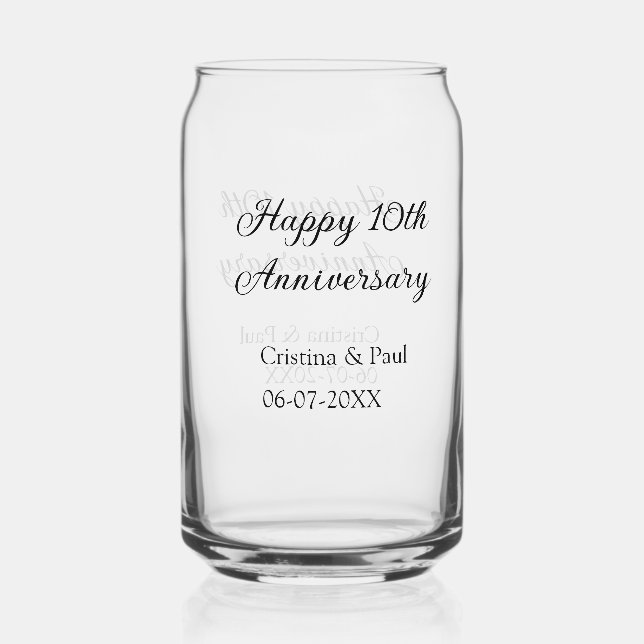 Joyeux 10e anniversaire simple nom de mariage mini (Recto)
