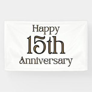 Joyeux 15e anniversaire 3x5 bannière de vinyle