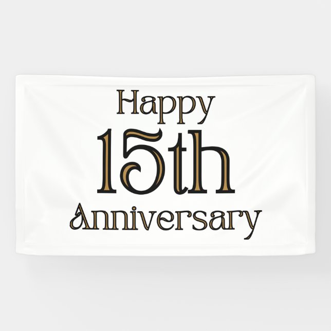 Joyeux 15e anniversaire 3x5 bannière de vinyle (Horizontal)