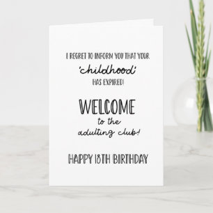Joyeux 18e anniversaire.... carte drôle