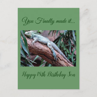 Joyeux 18e anniversaire fils carte de lézard