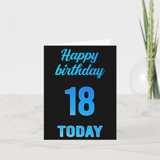 Joyeux 18e anniversaire Grande carte garçon noir e (Devant)