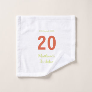 Joyeux 20e anniversaire vert orange gras rétro boh