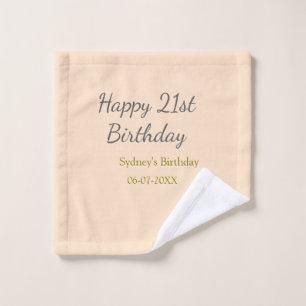 Joyeux 21e anniversaire nom date gris orange paste