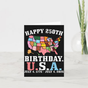 Joyeux 250e anniversaire USA Carte Drapeau américa
