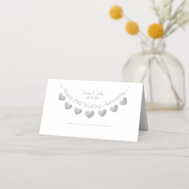Joyeux 25e anniversaire Mariage Cartes en argent (Devant)