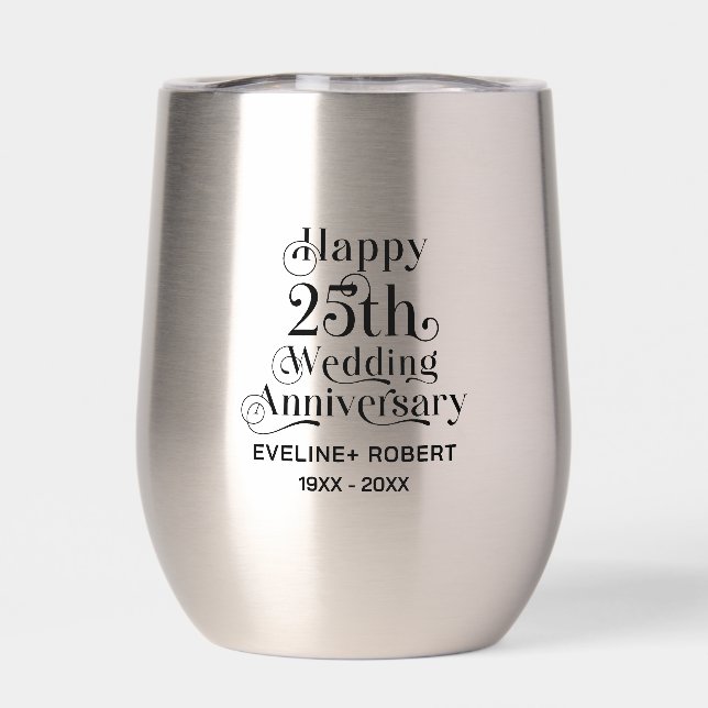 Joyeux 25ème anniversaire de Mariage Typographie n (Arrière)