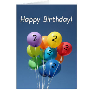 Joyeux 2e anniversaire ballons colorés dans un cie
