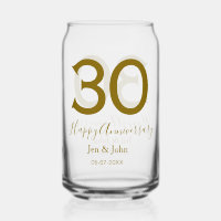Joyeux 30e anniversaire nom date golden bold lette