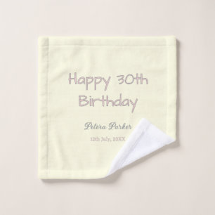 joyeux 30e anniversaire rose jaune gris pastel nom