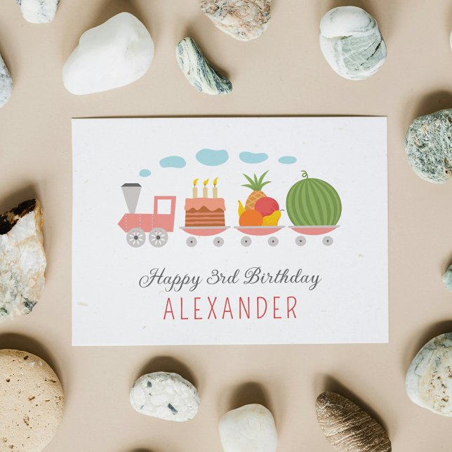 Joyeux 3e anniversaire mignonne Toy Train Carte de (Créateur téléchargé)