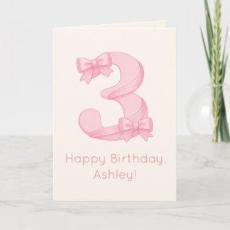 Joyeux 3ème Anniversaire Carte Personnalisée pour 