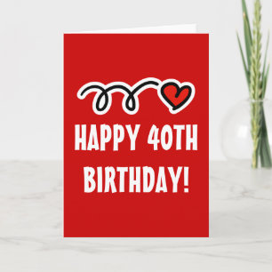 Joyeux 40e anniversaire - Carte de voeux