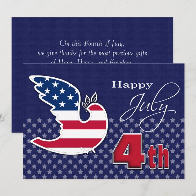 Joyeux 4 juillet. Carte de voeux personnalisée (Devant / Derrière)