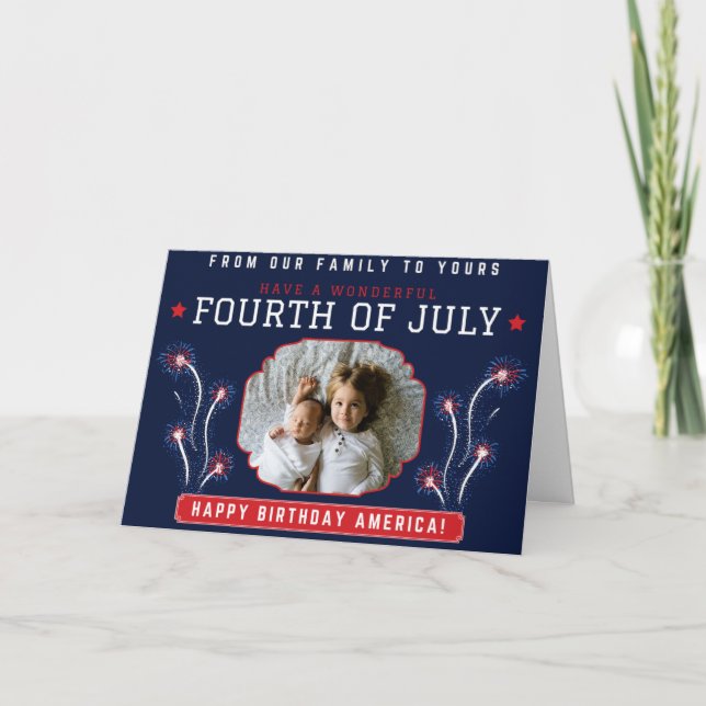 Joyeux 4 Juillet Carte photo De Famille (Devant)