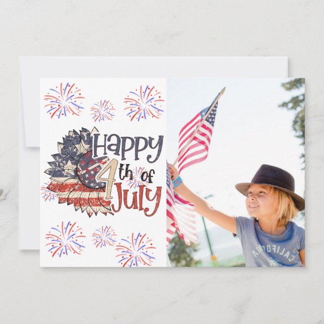 Joyeux 4 juillet Carte photo personnalisé (Devant)