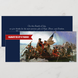 Joyeux 4 juillet. Carte Plat personnalisée Art fin