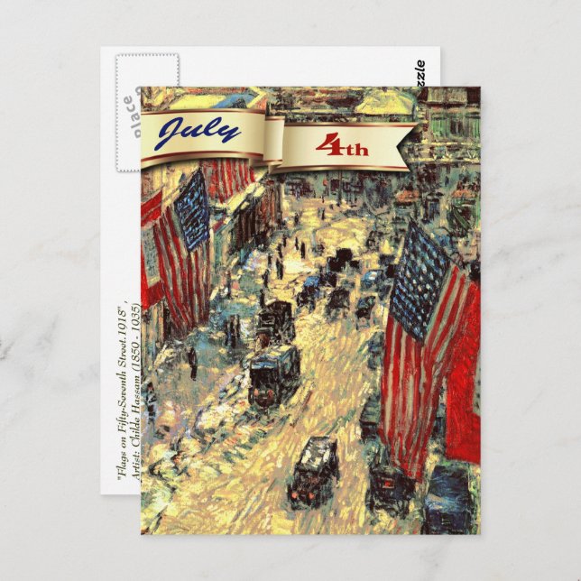 Joyeux 4 juillet. Carte postale Art (Devant / Derrière)