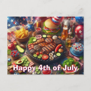 Joyeux 4 juillet carte postale BBQ