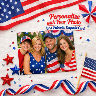 Joyeux 4 juillet Carte postale photo de famille