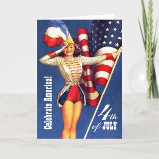 Joyeux 4 juillet. Cartes de conception Pin-up vint