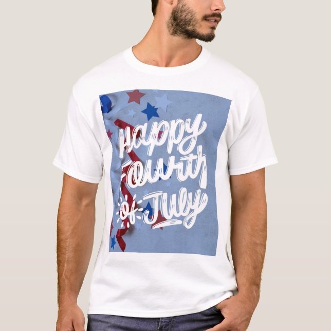 Joyeux 4 Juillet T-Shirt Design (Devant)