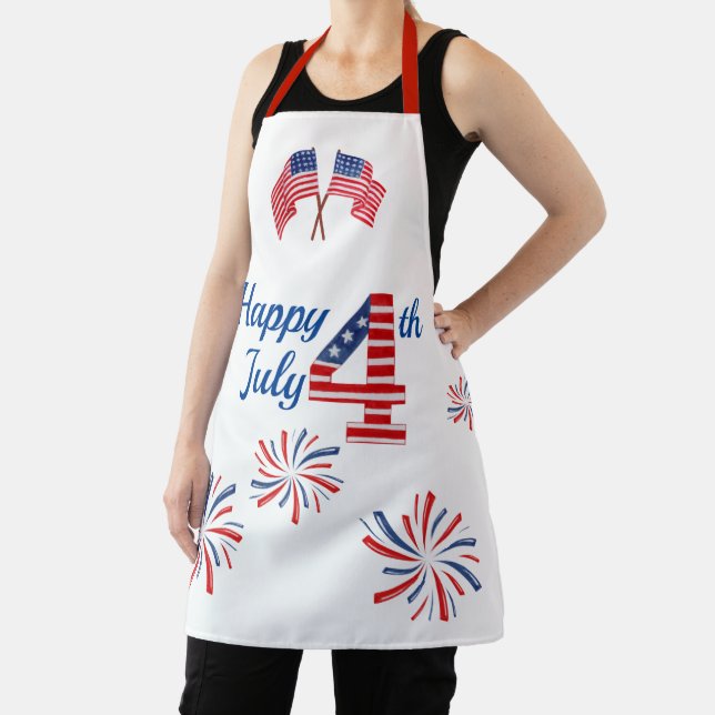 Joyeux 4 Juillet tout-en-dessus Imprimer Tablier (Insitu)