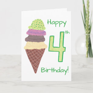 Joyeux 4e anniversaire 4 Scoops Cartes de voeux