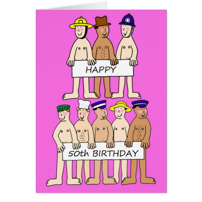 Joyeux 50e anniversaire Cartoon Hommes Humour (Devant)