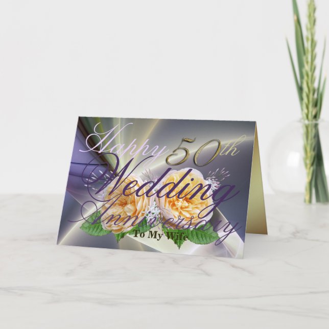 Joyeux 50e anniversaire de Mariage à ma carte de f (Devant)