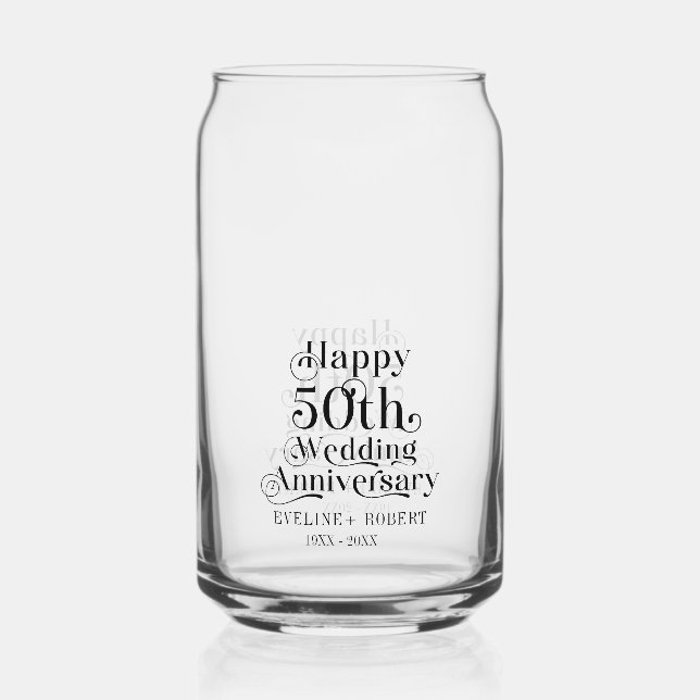 Joyeux 50ème anniversaire de Mariage Typographie n (Recto)