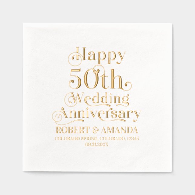 Joyeux 50ème anniversaire de Mariage typographie r (Recto)