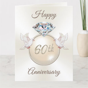 Joyeux 60e Anniversaire Carte Diamond, 2 Inséparab