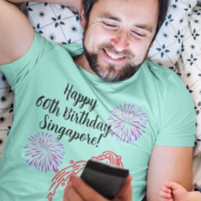 Joyeux 60ème anniversaire T-shirt Singapour (Créateur téléchargé)