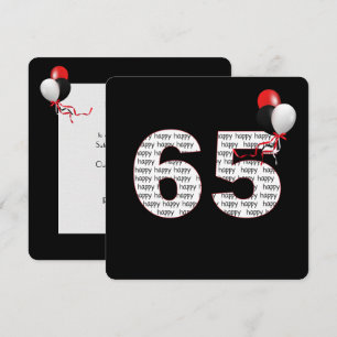 Joyeux 65e Anniversaire Sur Invitation Noire