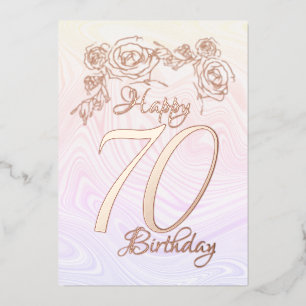 Joyeux 70e anniversaire avec Gold Foil Carte de va